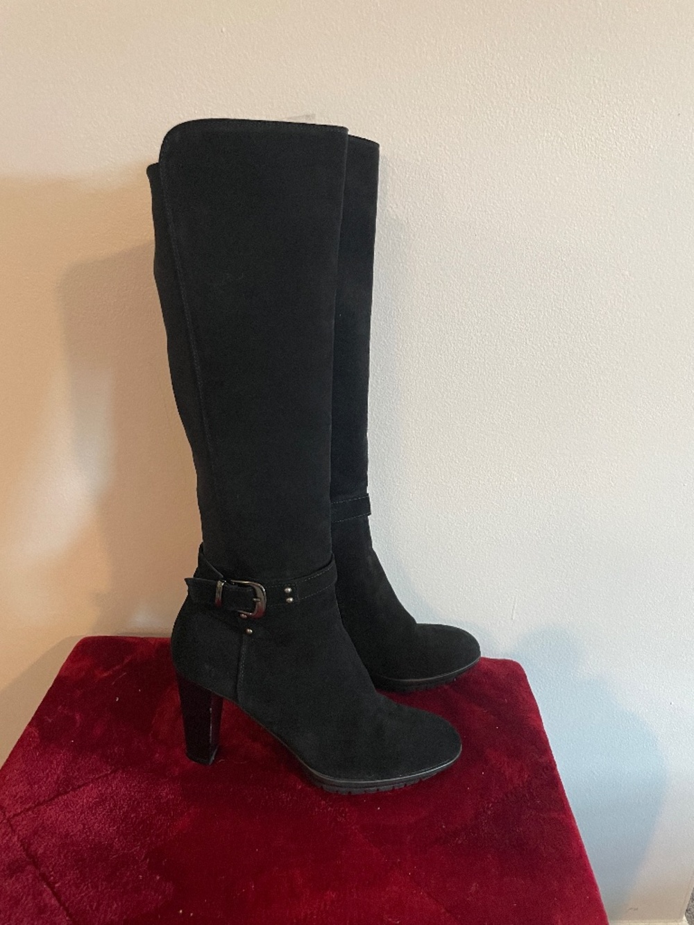 AQUATALIA - Black Suede Knee High Boots - Size 6.5